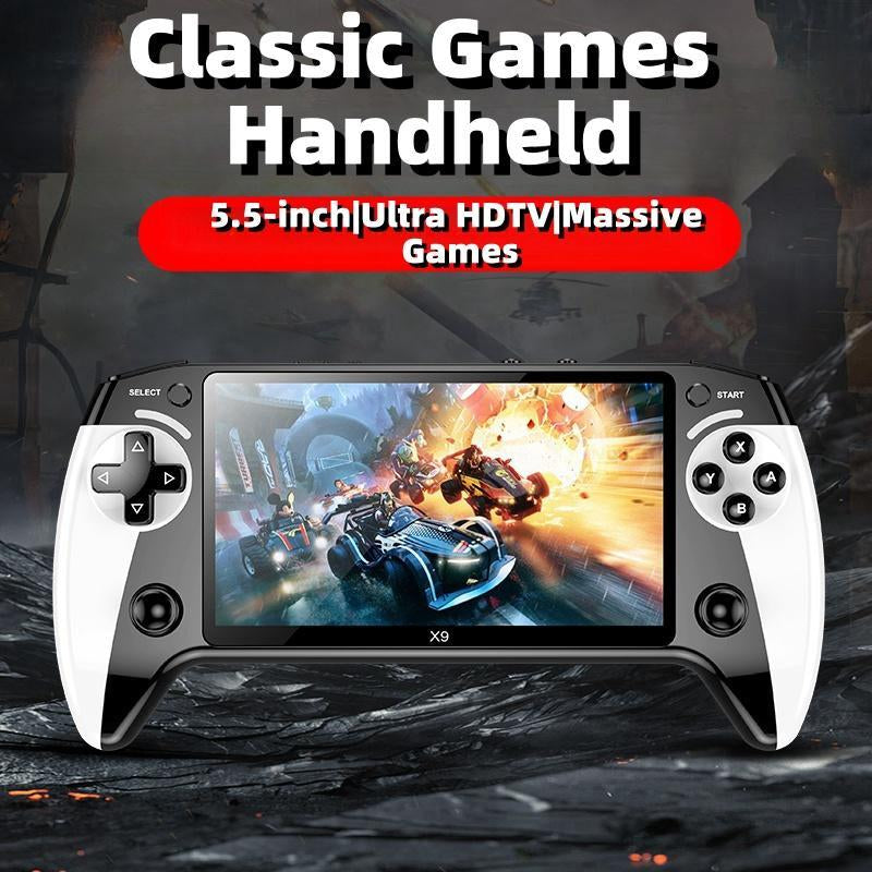 X9 Handheld Game Console with 5.5-Inch Screen, Supports Emulators, Ultra-Hd Display, Perfect for Retro Games & Home Entertainment