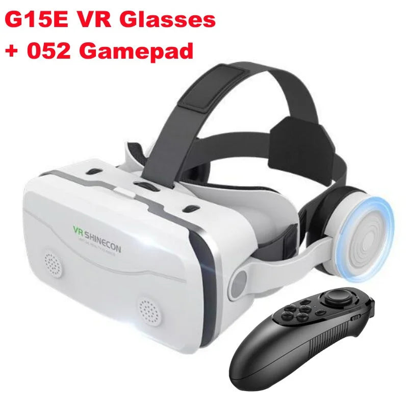 G15E VR Glasses IMAX 3D Movies Virtual Reality VR Glasses Google Cardboard Box VR Helmet for 4.7-7" Phone,Support Game Joystick