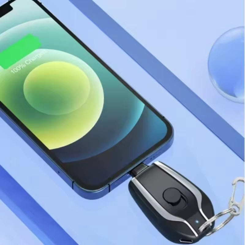 1500Mah Mini Keychain Power Bank Emergency Portable Charger Compatibility for Iphone Samsung Xiaomi Small Size Powerbank